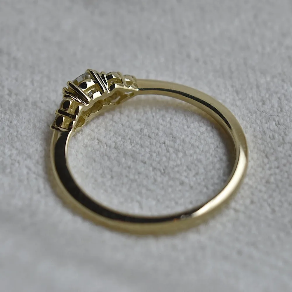 0.33ct Diamond Engagement Ring with Triple Diamond Shoulder Accents