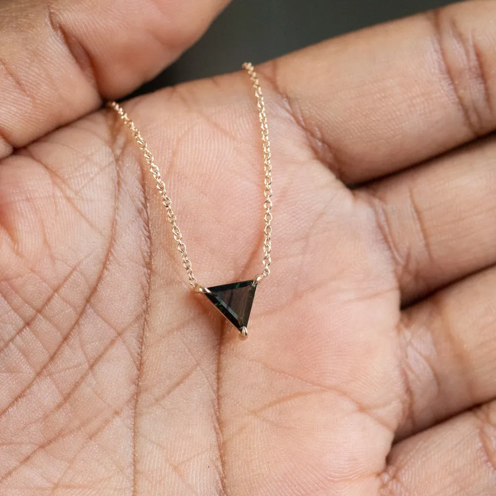 0.63ct Geometric Sapphire Necklace in 14k Recycled Yellow Gold