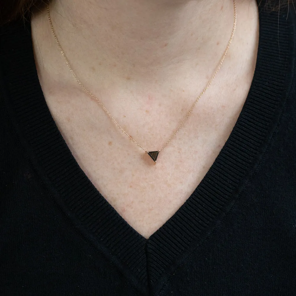 0.63ct Geometric Sapphire Necklace in 14k Recycled Yellow Gold