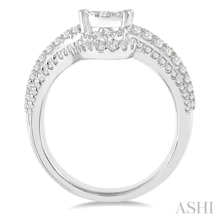 1 5/8 Ctw Diamond Lovebright Ring in 14K White Gold