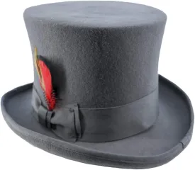 100% Wool Steampunk Top Hat with Grosgrain Band