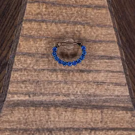 11 Gem Blue Swarovski Crystal Clicker in 16g