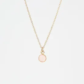 14k Gold Filled Chain with 6mm Bezel-Set Rose Quartz