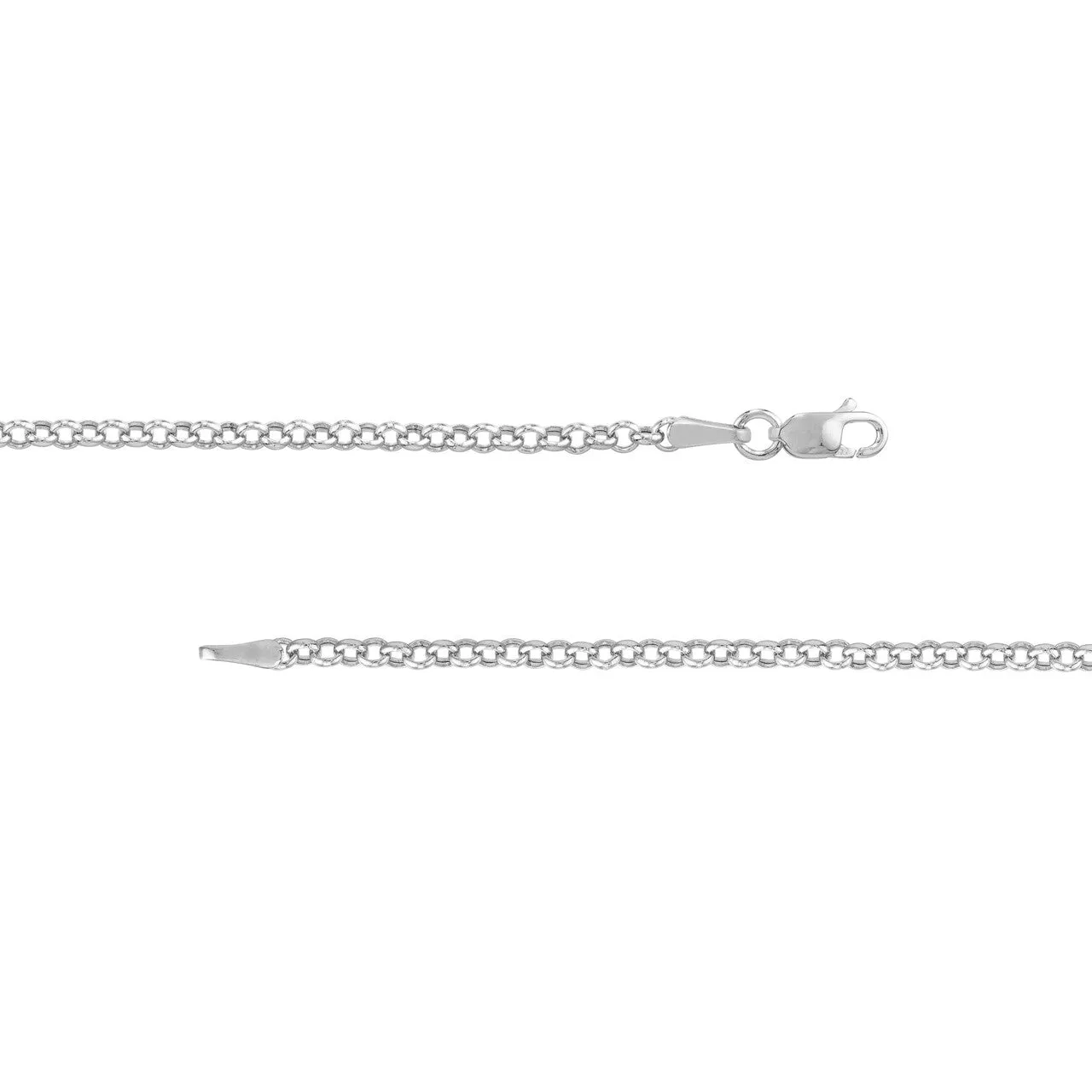 14K Hollow Gold 2.5mm Rolo Chain Necklace with Lobster Lock