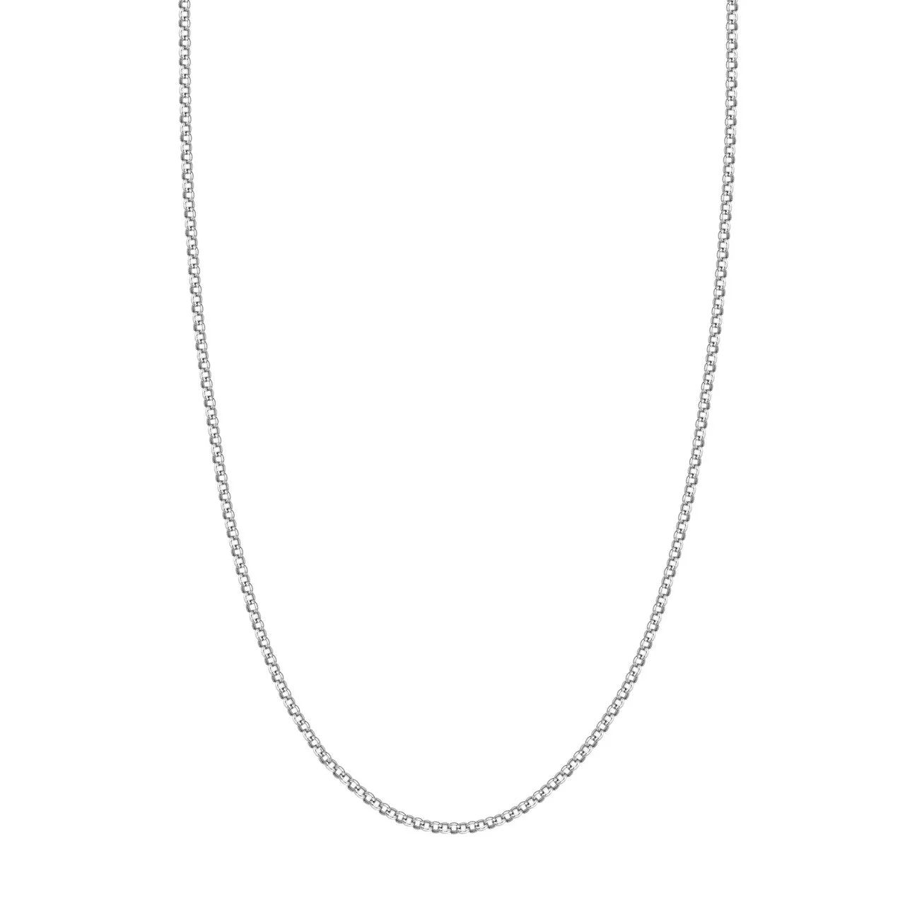 14K Hollow Gold 2.5mm Rolo Chain Necklace with Lobster Lock