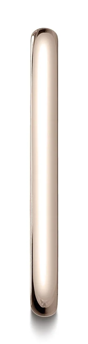14k Rose Gold 2.0 Mm Slightly Domed Traditional Oval Ring