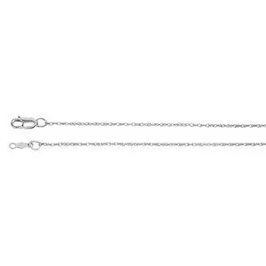 14K White 1 mm Rope 18" Chain