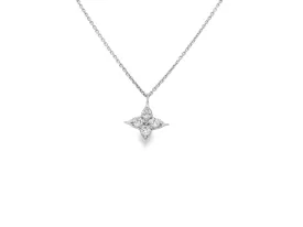 14K White Gold Estate Petite Diamond Pendant