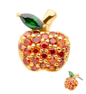 14kt Gold Apple CZ Threadless Top