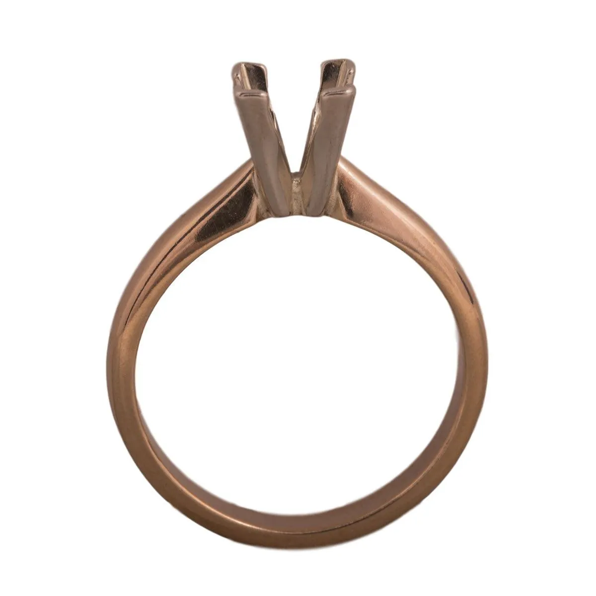 14KW, 14KW/14KY & Platinum Square Solitaire 5mm Center Stone 4-Prong V-Ends Die Struck