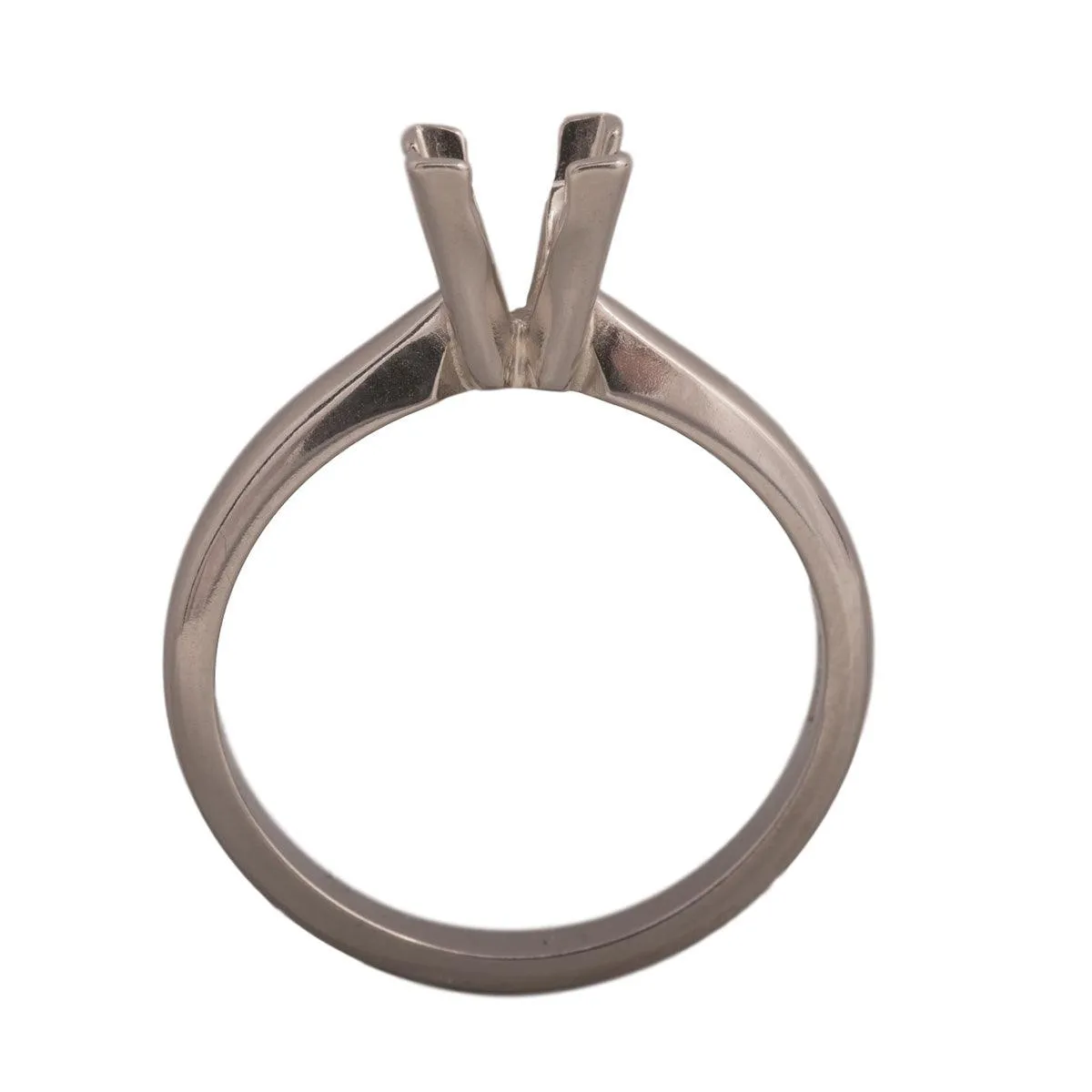 14KW, 14KW/14KY & Platinum Square Solitaire 5mm Center Stone 4-Prong V-Ends Die Struck