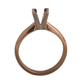 14KW, 14KW/14KY & Platinum Square Solitaire 5mm Center Stone 4-Prong V-Ends Die Struck