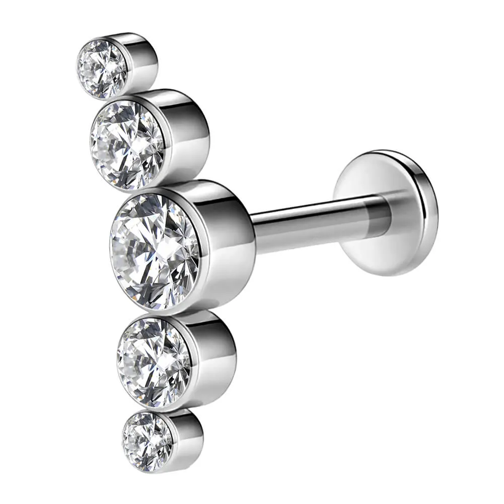 16G CZ Cluster Titanium Helix and Tragus Stud