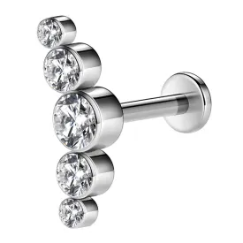 16G CZ Cluster Titanium Helix and Tragus Stud