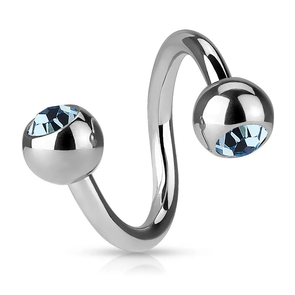 16g Gem Spiral Twist Body Jewellery
