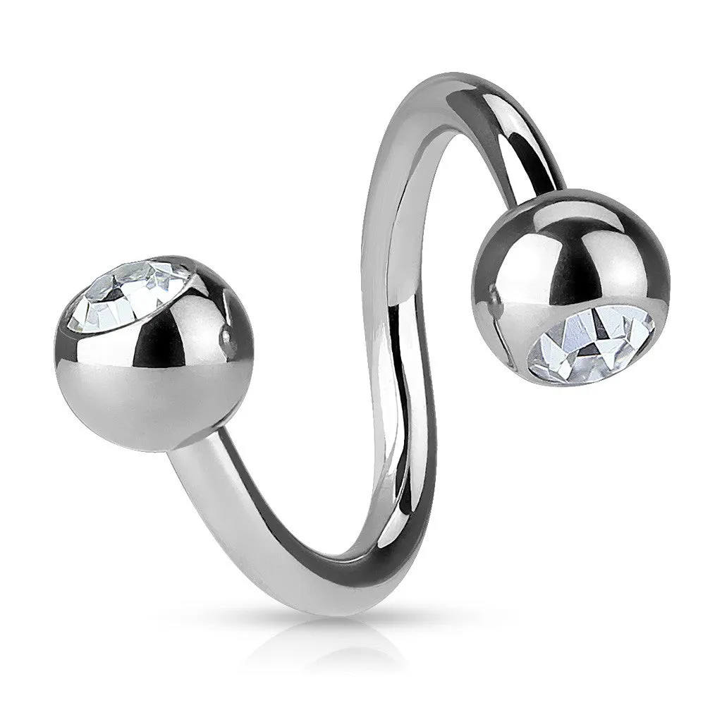 16g Gem Spiral Twist Body Jewellery