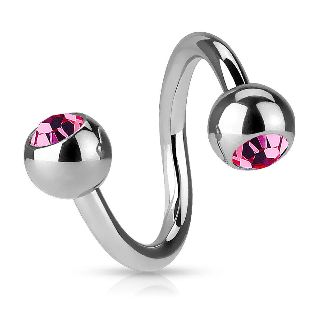 16g Gem Spiral Twist Body Jewellery