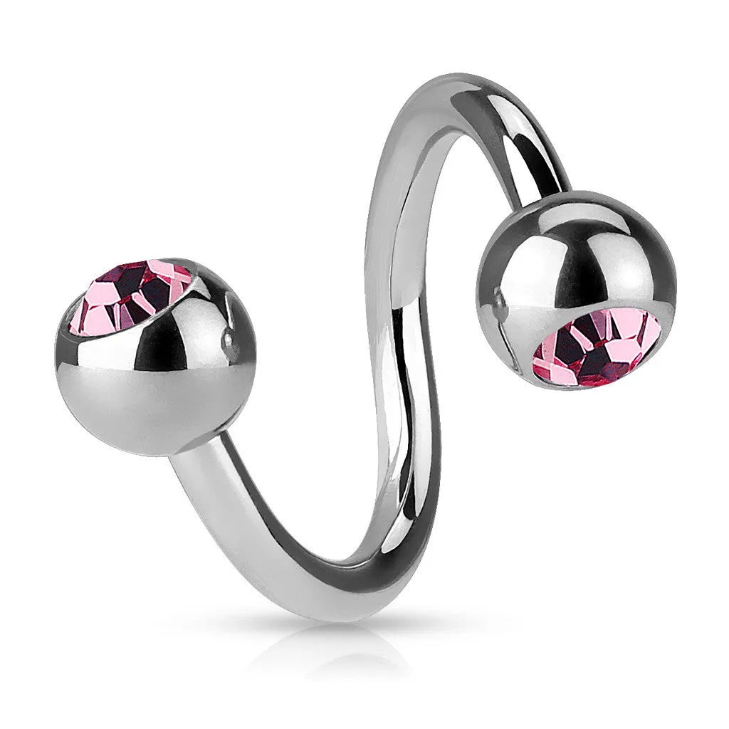 16g Gem Spiral Twist Body Jewellery