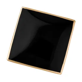 18ct Rose Gold Whitby Jet Queen's Jubilee Hallmark Large Rhombus Ring