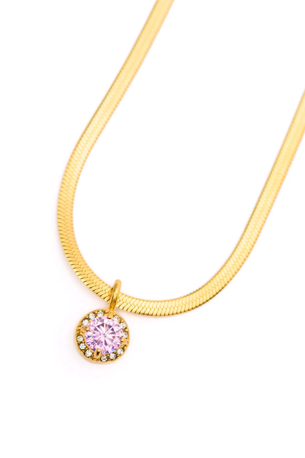 18K Gold Here to Shine Gold Plated Necklace in Pink