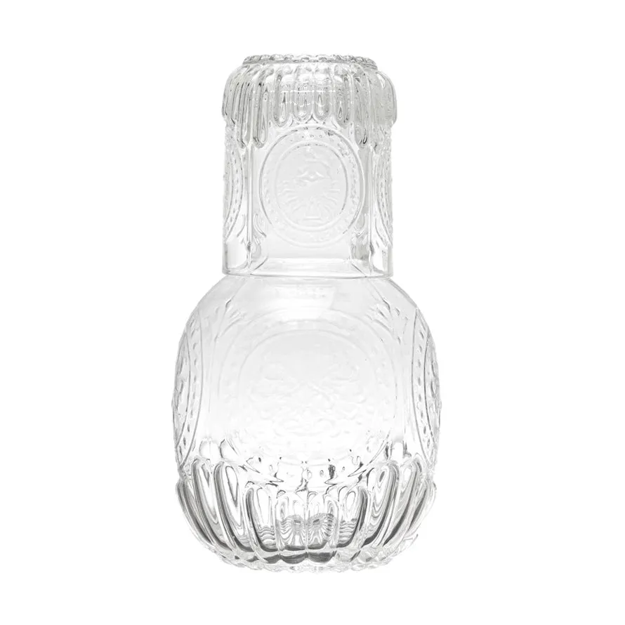 28oz Embellished Carafe w/ 8oz Drinking Glass
