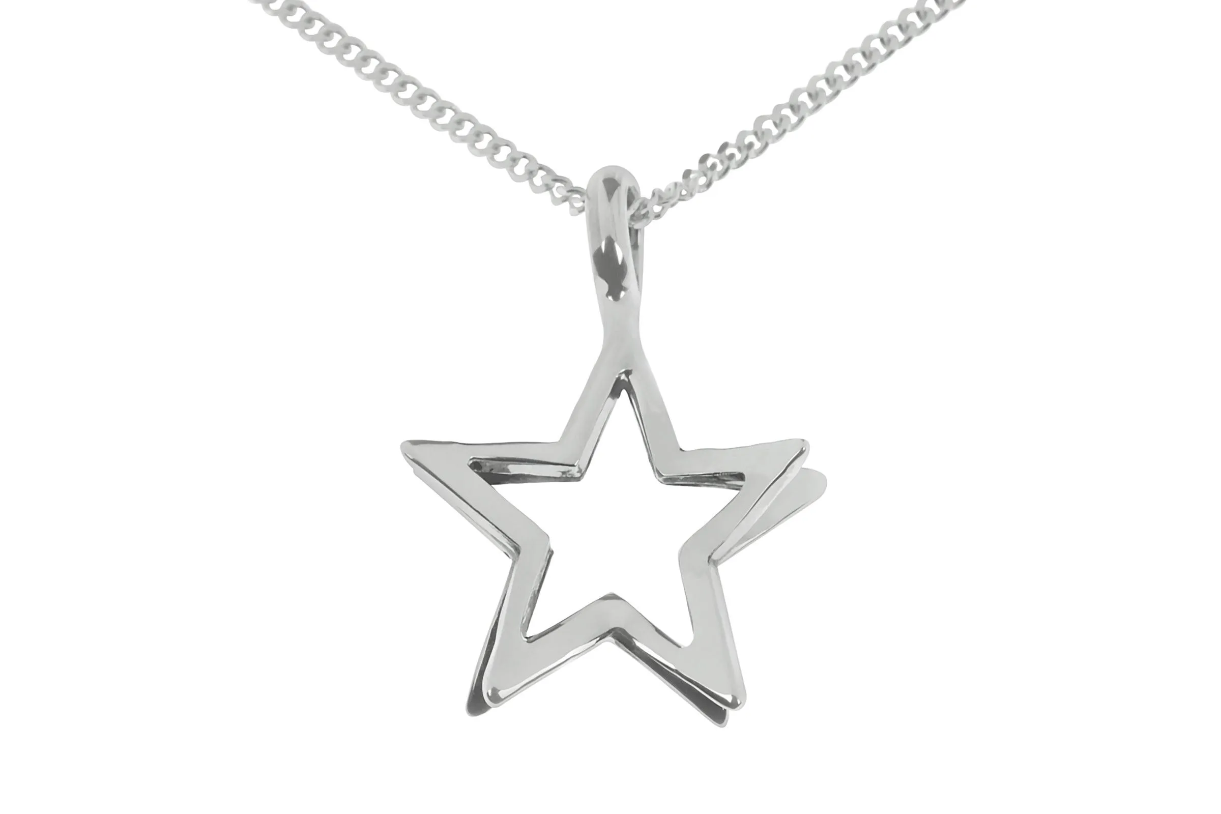 3D Sterling Silver Star Pendant