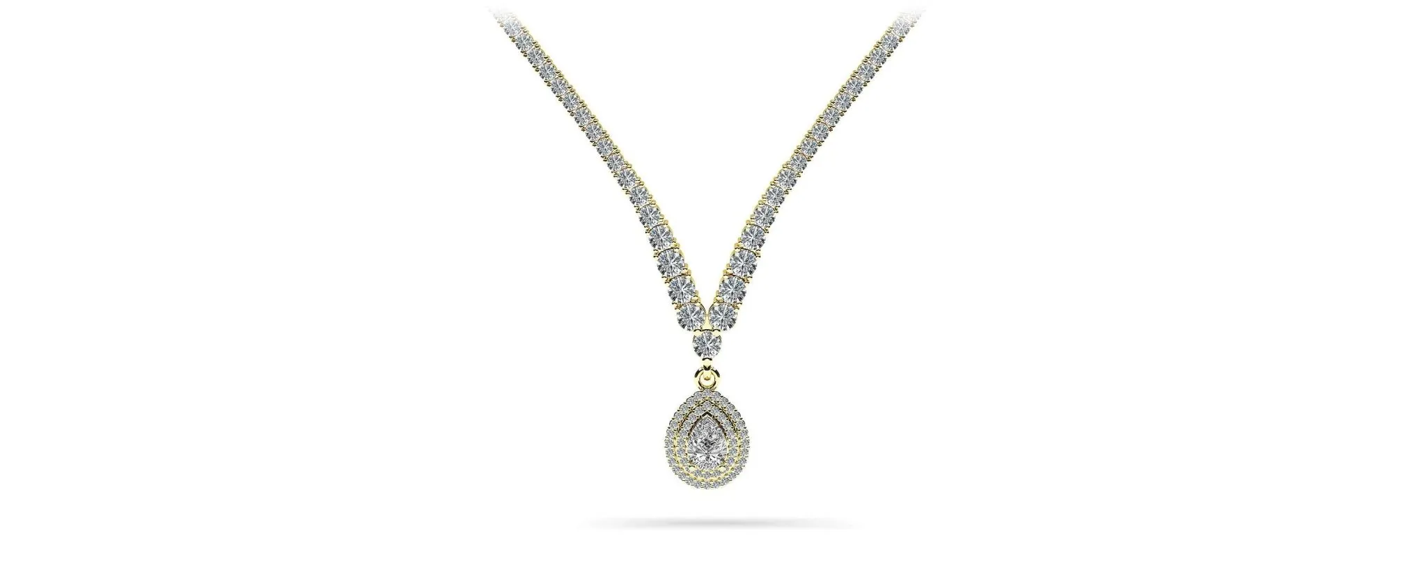 4 Prong Graduated V Diamond Lab-Grown Diamond Necklace with 8.19 ct.(finished)