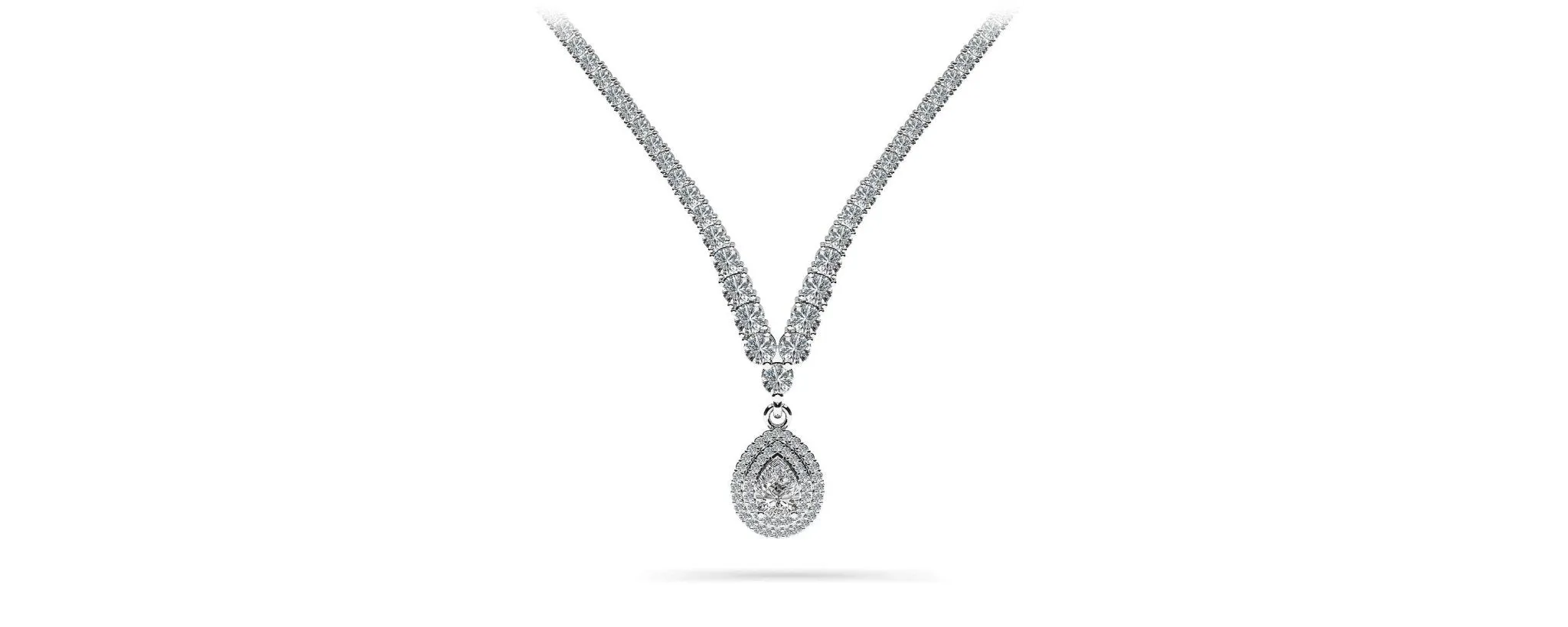 4 Prong Graduated V Diamond Lab-Grown Diamond Necklace with 8.19 ct.(finished)