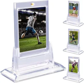 4PCS Magnetic Card Holders for Trading Cards, Card Protector Holders with Acrylic Stands Bases, Baseball Card Holders Fit for MTG, Game Cards, Sports Cards, Football Cards, Baseball Cards (4PCS)