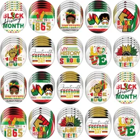 80 Pcs 1 Inch Juneteenth Buttons Pins Juneteenth Freedom Day Round Badges Black History Pins Juneteenth Pin Lapel for Women Men 1865 Black History Activity Supplies Decoration Backpacks Hat