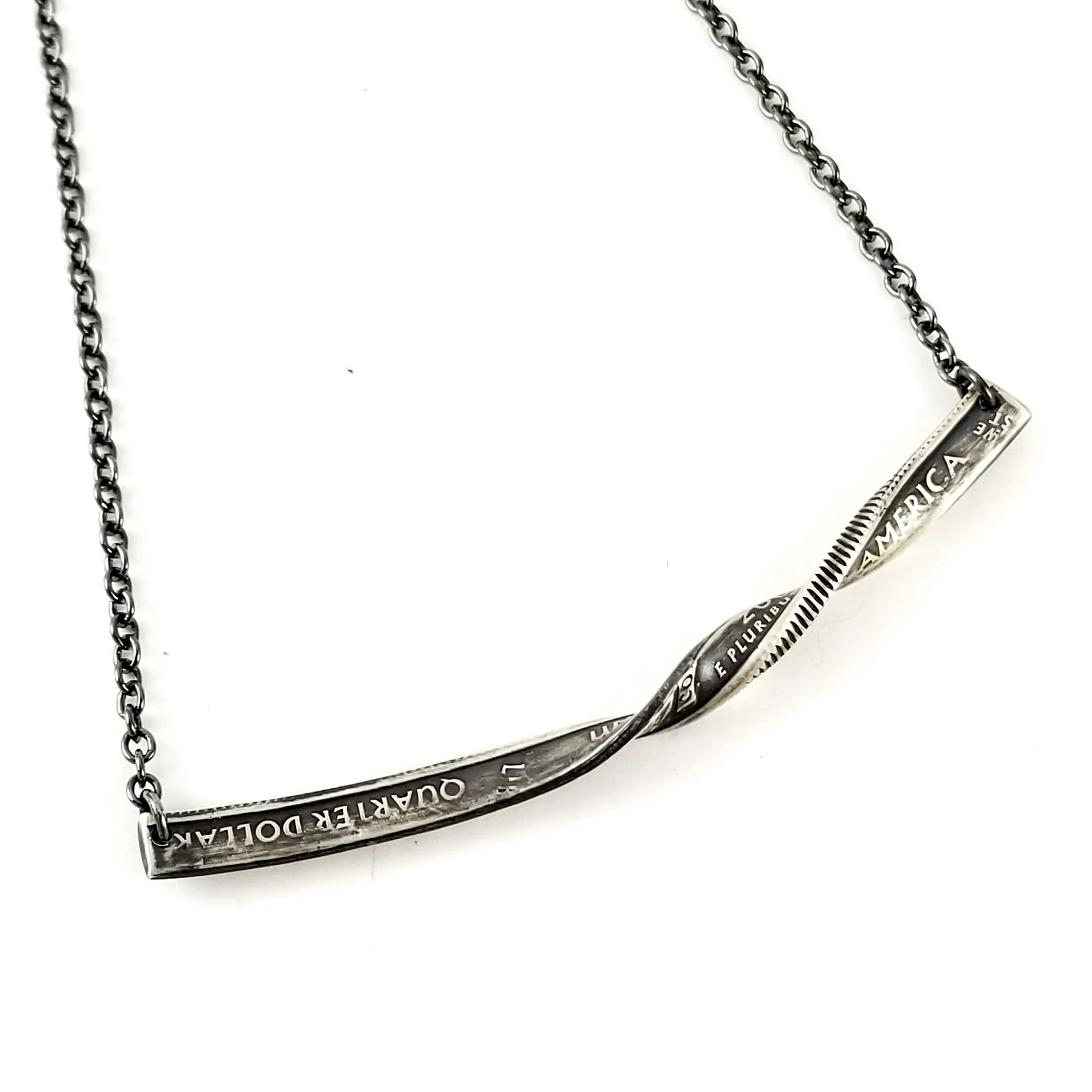 90% Silver State Quarter Twisted Bar Necklace
