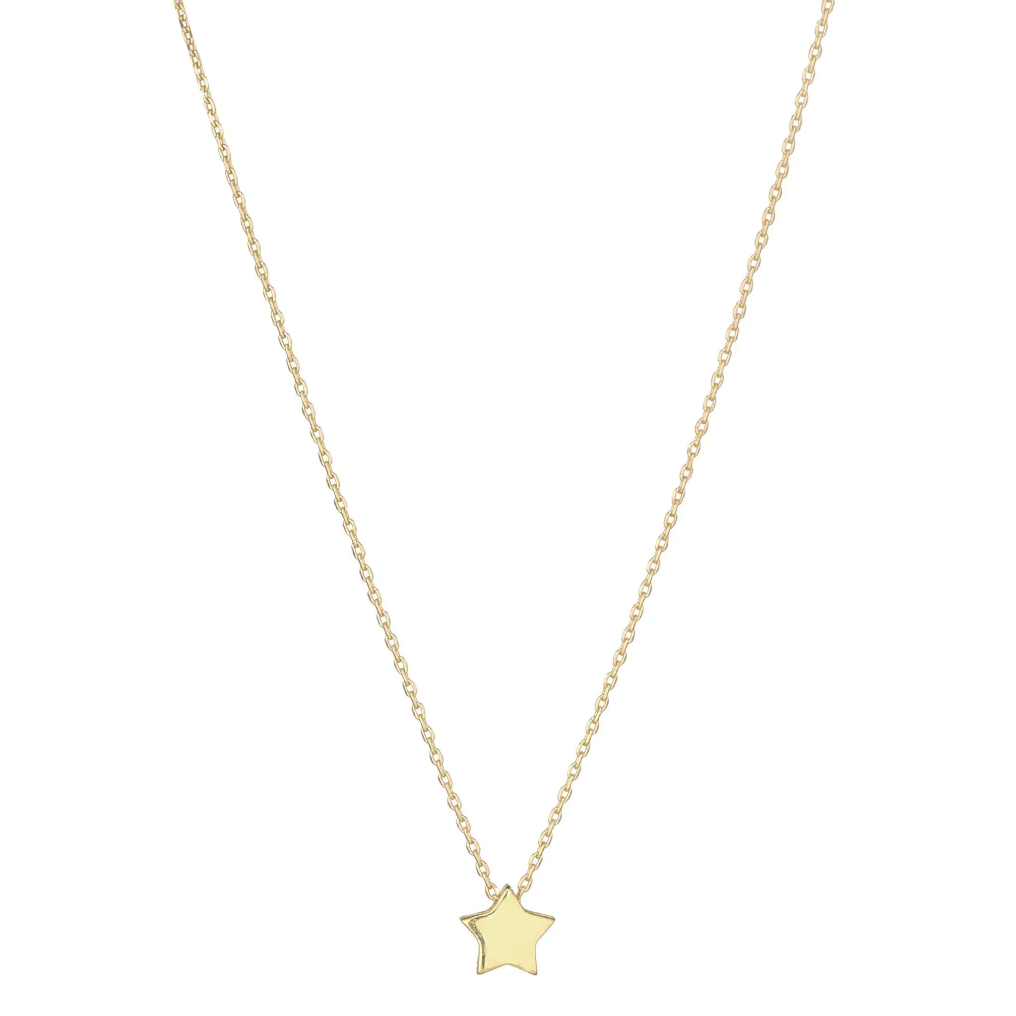 9kt Gold 3D Star Pendant Necklace