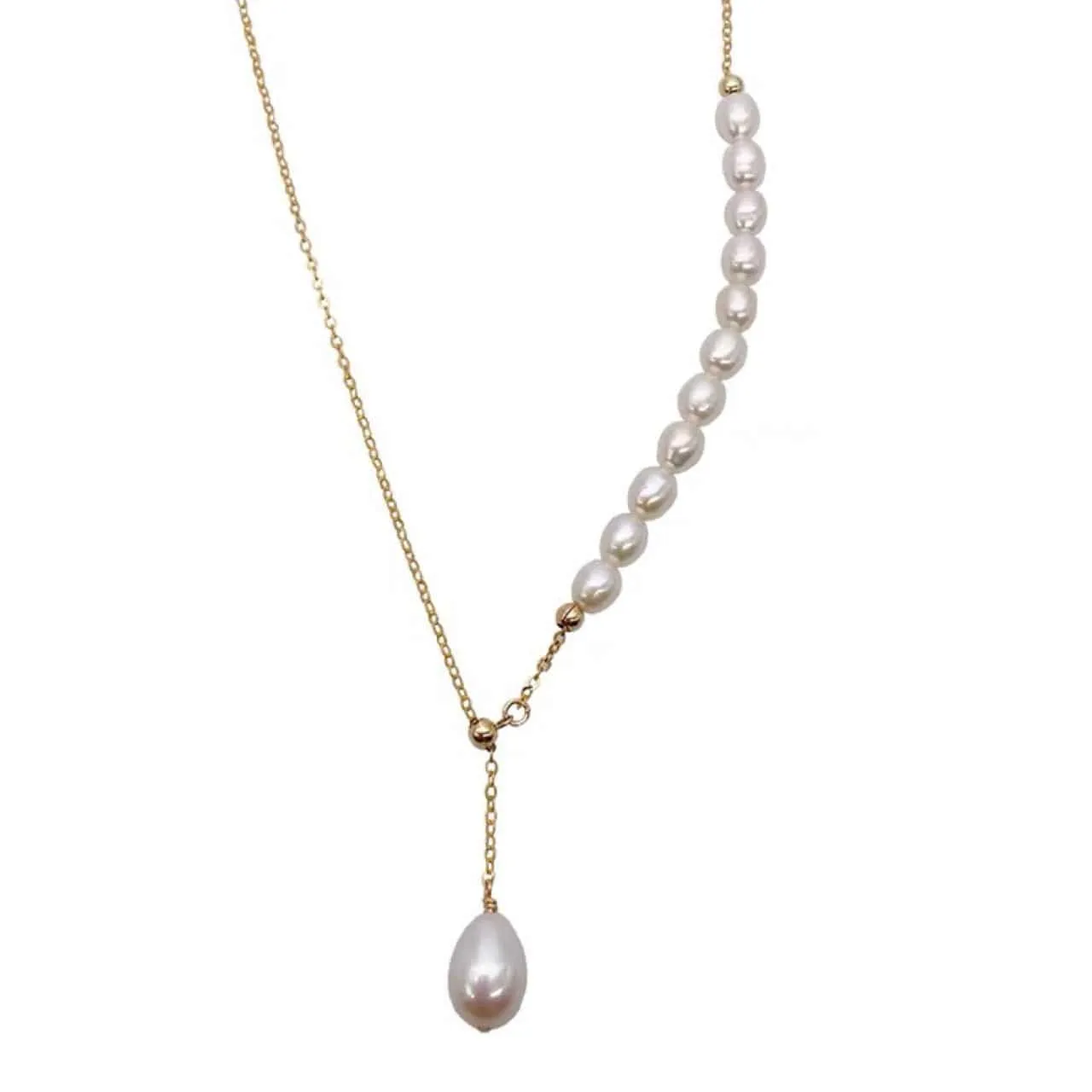 Adjustable Pendant Pearl Necklace