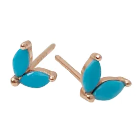 Aker Turquoise Rose Gold Stud Earrings