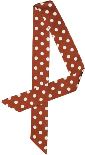 Allegra K 50s Skinny Silky Scarf Polka Dots Waistband Long Narrow Neckscarf Bag Handle Accessory