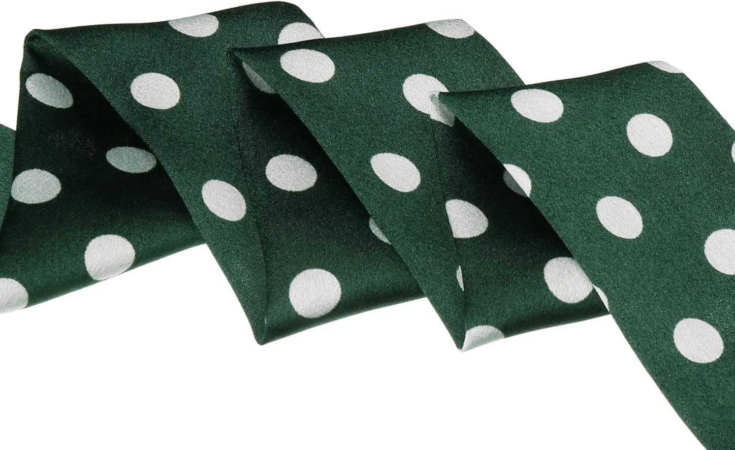 Allegra K 50s Skinny Silky Scarf Polka Dots Waistband Long Narrow Neckscarf Bag Handle Accessory