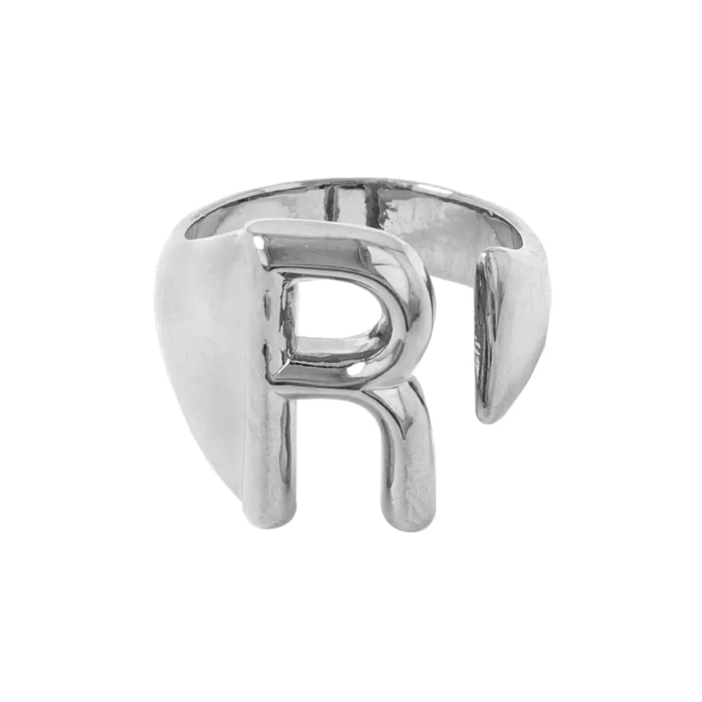 Alphabet Ring In Silver-Tone