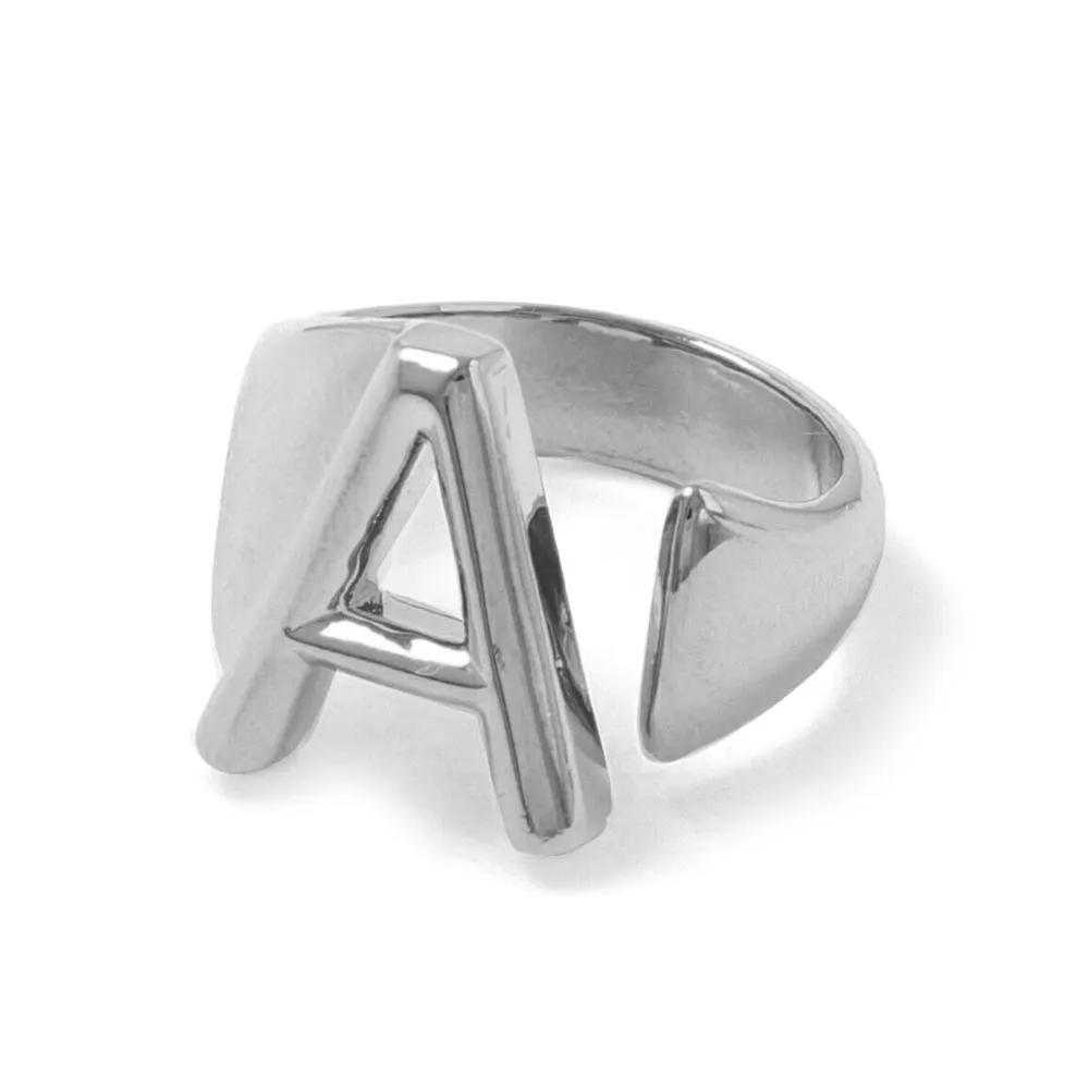 Alphabet Ring In Silver-Tone
