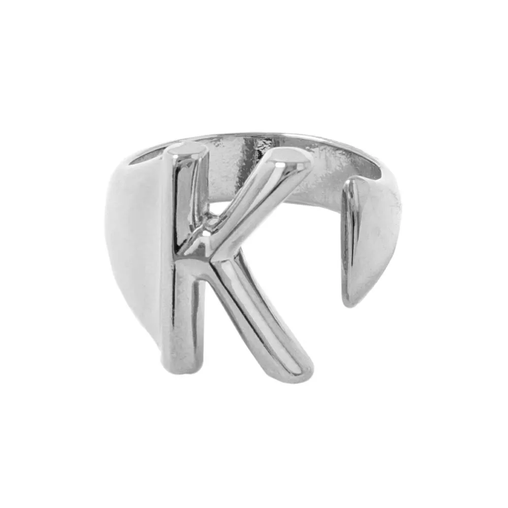 Alphabet Ring In Silver-Tone