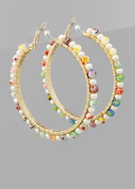 Azora beaded Hoops
