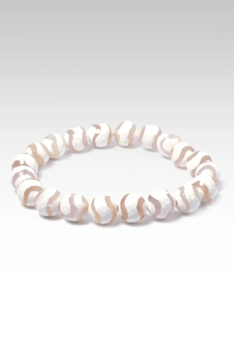 Beaded White Animal Print Agate Honeycomb Bracelet™