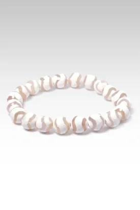 Beaded White Animal Print Agate Honeycomb Bracelet™