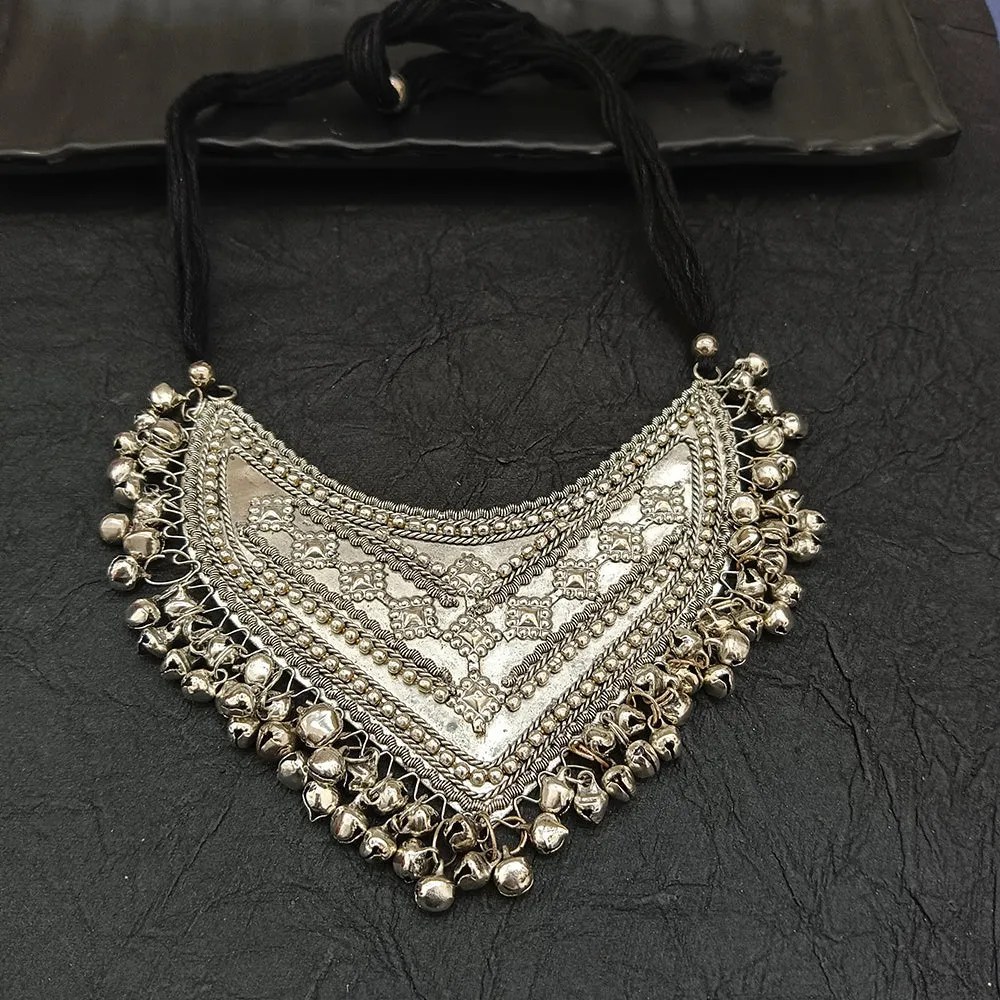 Bhavi Jewel Oxidised Plated Ghungroo Beaded Necklace