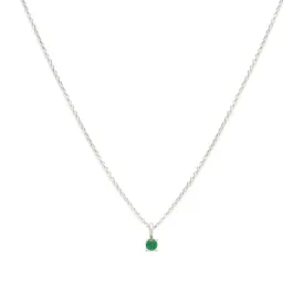 Birthstone Necklace | Silver & Emerald