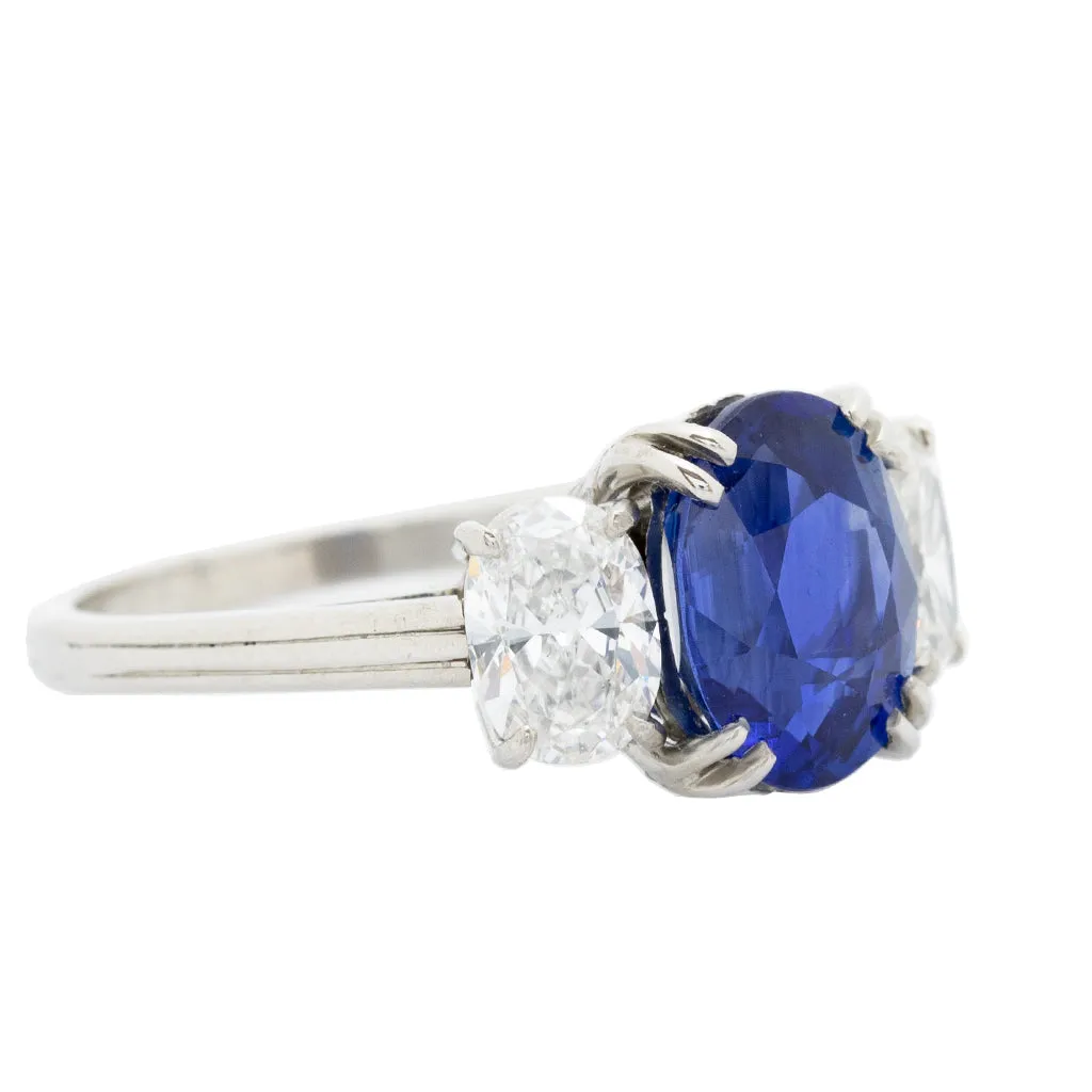 Blue Sapphire & Diamonds Ring