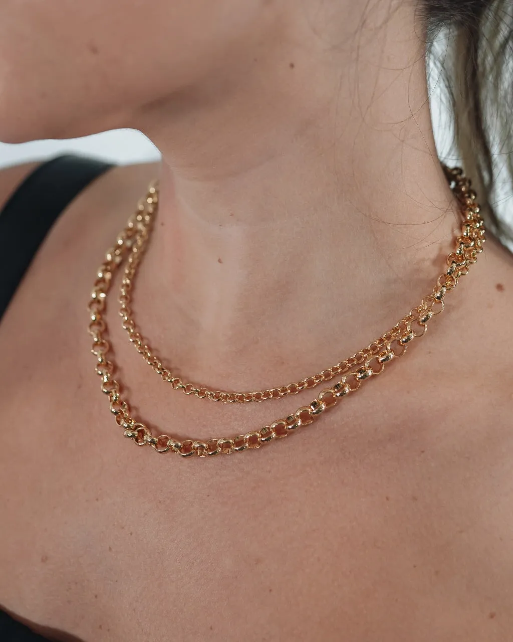 Bold Layered Rolo Chain Necklace