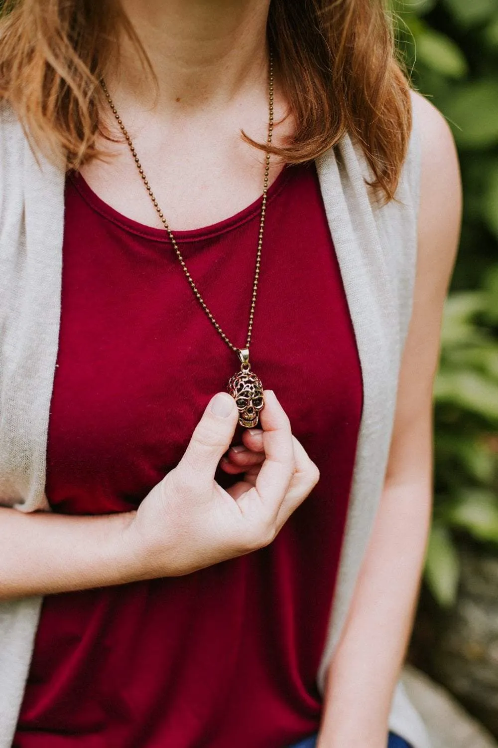 Brass Skull Impermanence Necklace