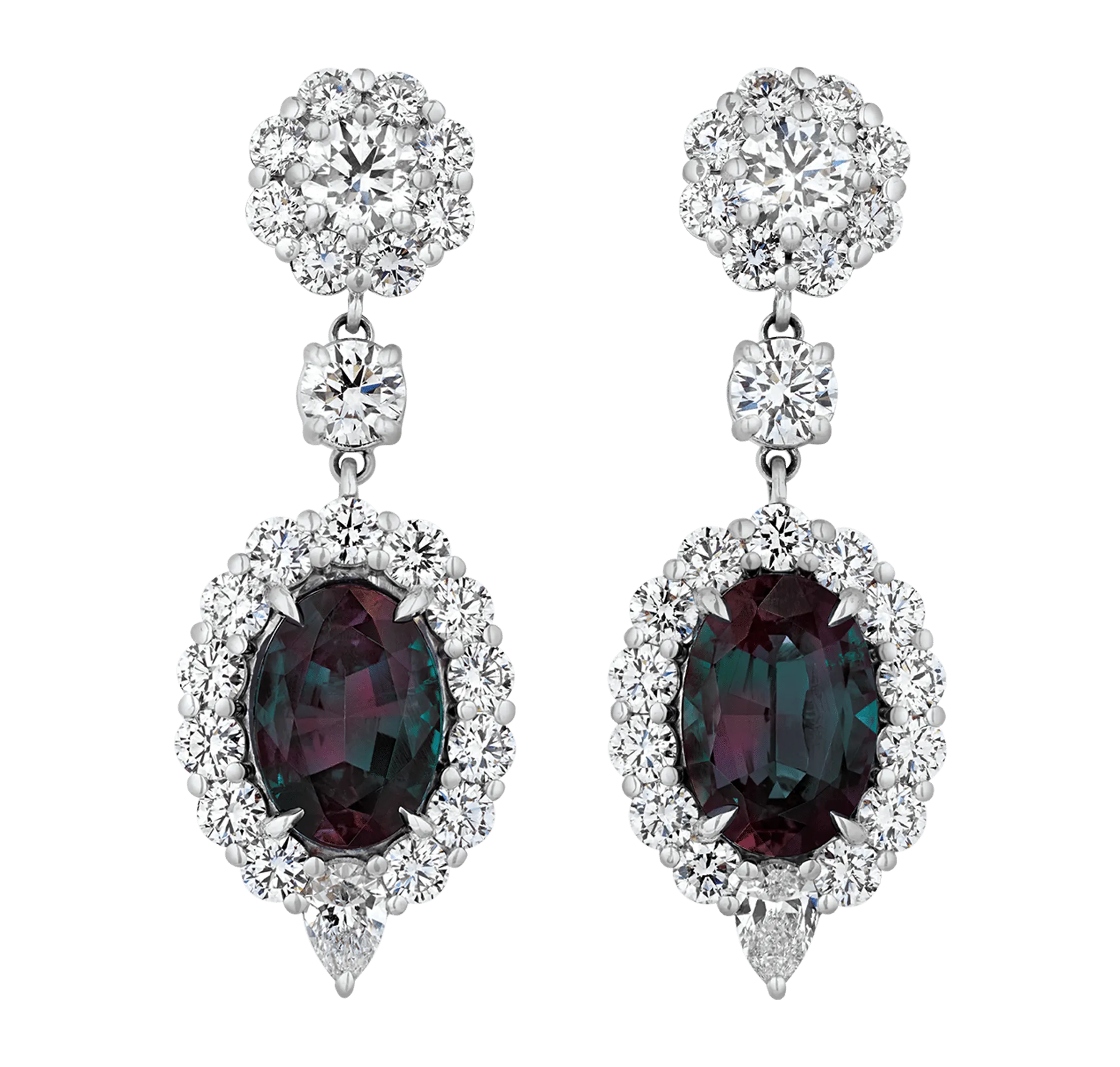 Brazilian Alexandrite Earrings, 9.04 Carats