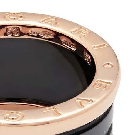 BVLGARI B-zero Rose Gold Black Ceramic Ring Model Number 346523