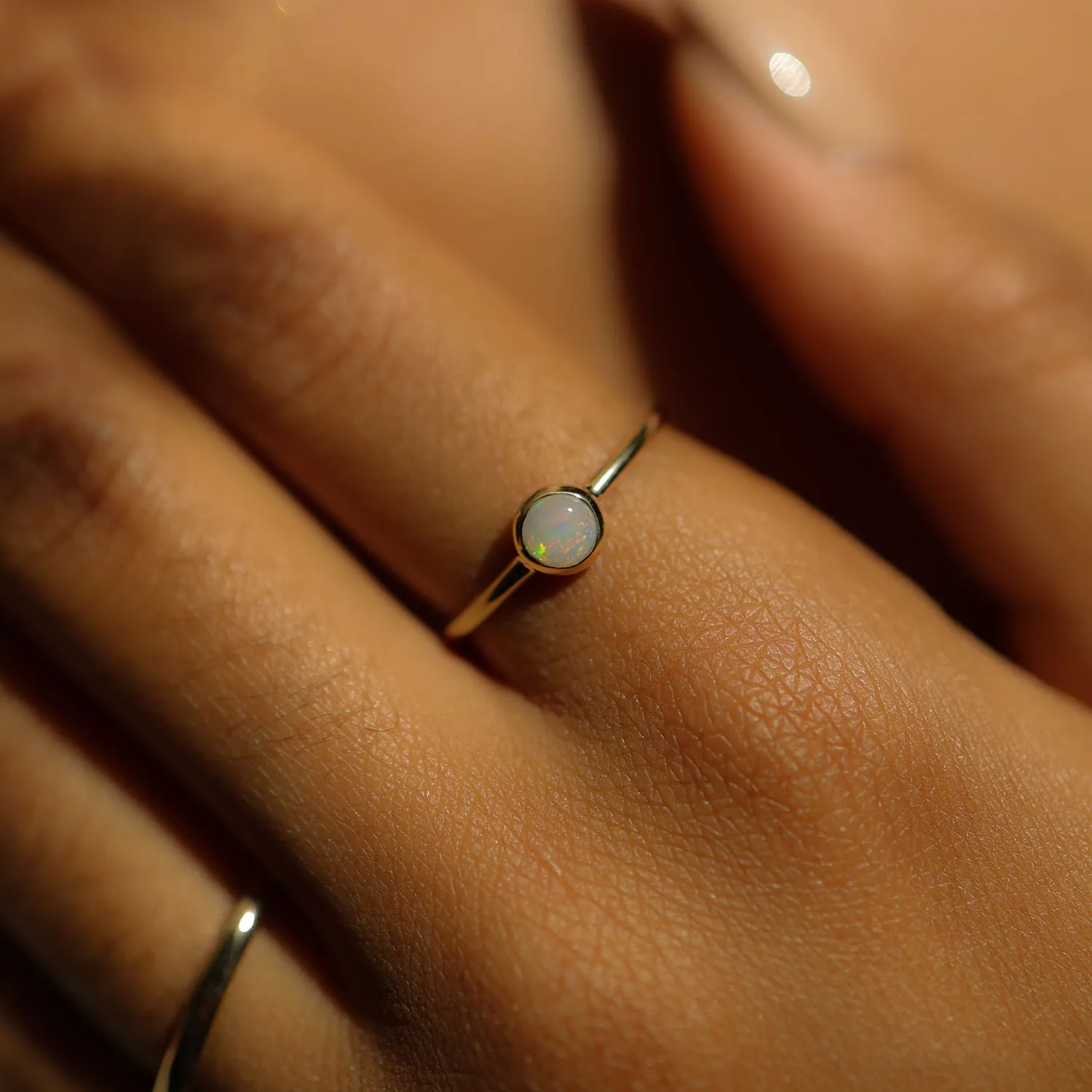 10k Gold Opal Cabochon Ring